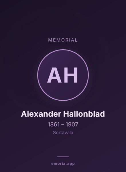 Memorial portrait of Alexander Hallonblad