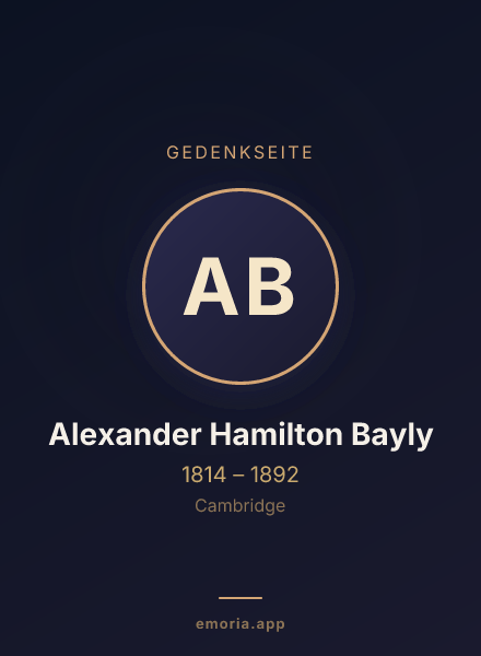Gedenkportrait von Alexander Hamilton Bayly