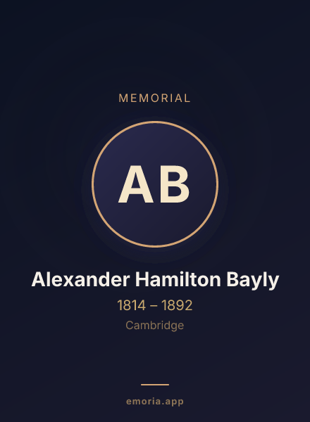 Memorial portrait of Alexander Hamilton Bayly