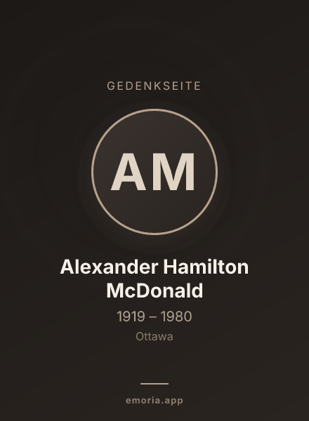 Gedenkportrait von Alexander Hamilton McDonald