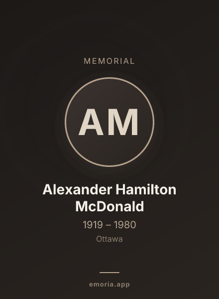Memorial portrait of Alexander Hamilton McDonald