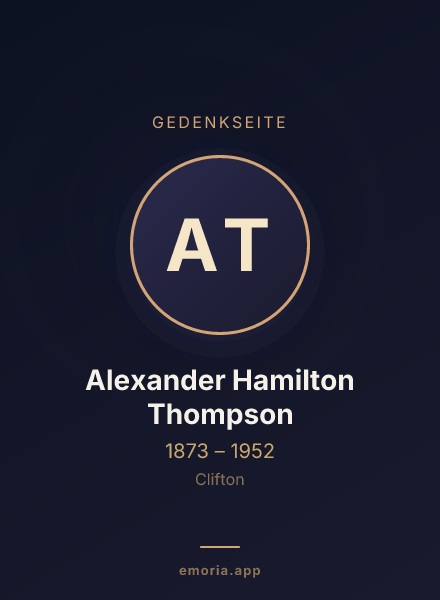 Gedenkportrait von Alexander Hamilton Thompson