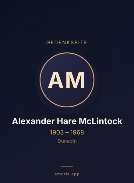 Gedenkportrait von Alexander Hare McLintock