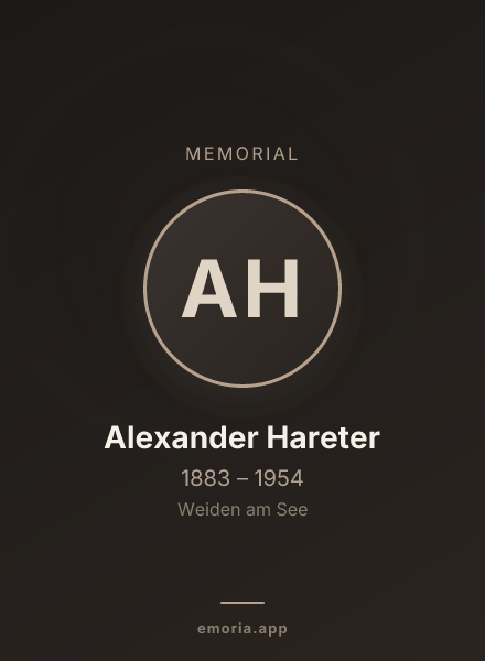 Memorial portrait of Alexander Hareter
