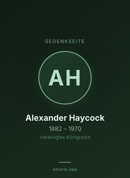Gedenkportrait von Alexander Haycock