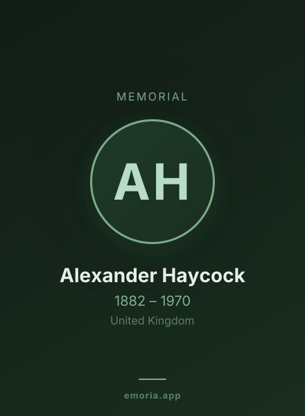 Memorial portrait of Alexander Haycock