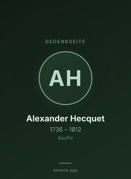Gedenkportrait von Alexander Hecquet