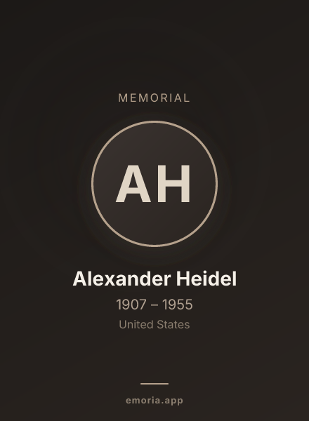 Memorial portrait of Alexander Heidel