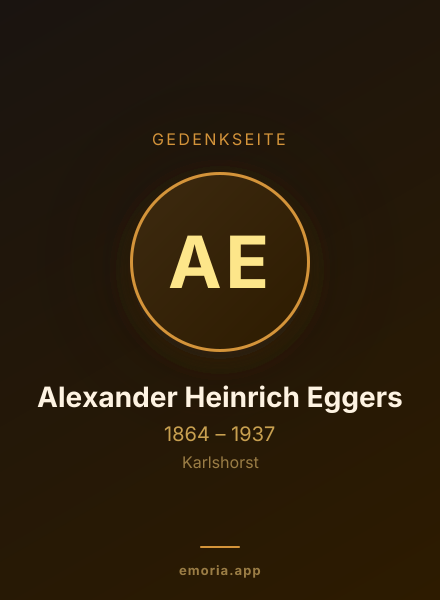 Gedenkportrait von Alexander Heinrich Eggers