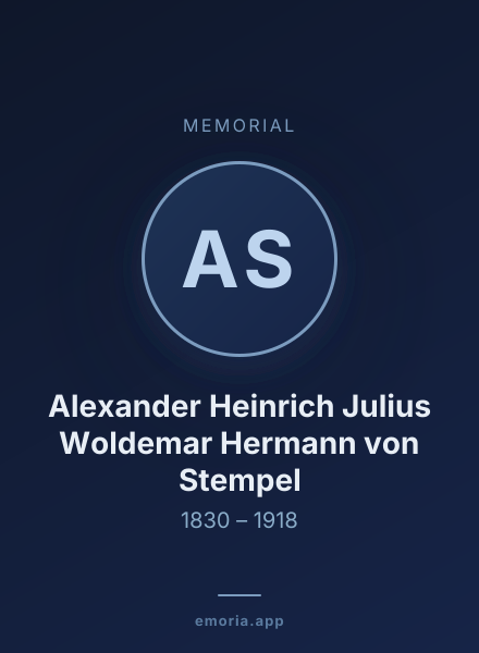 Memorial portrait of Alexander Heinrich Julius Woldemar Hermann von Stempel