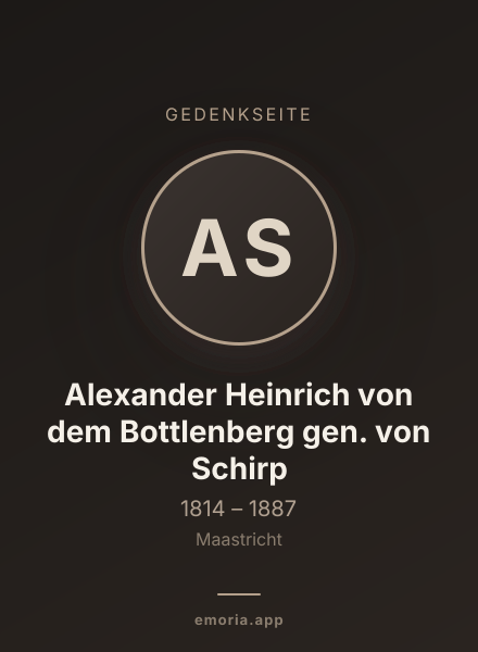 Gedenkportrait von Alexander Heinrich von dem Bottlenberg gen. von Schirp