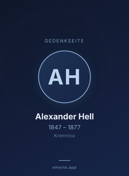 Gedenkportrait von Alexander Hell