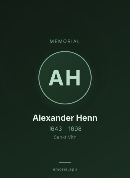 Memorial portrait of Alexander Henn