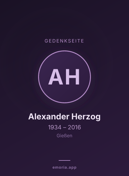 Gedenkportrait von Alexander Herzog