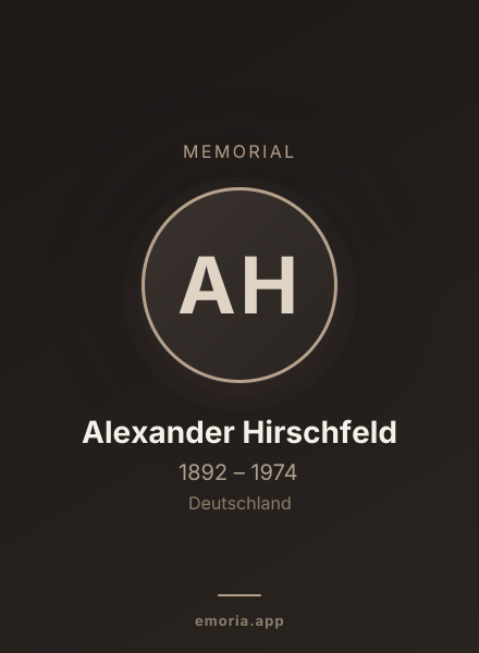 Memorial portrait of Alexander Hirschfeld