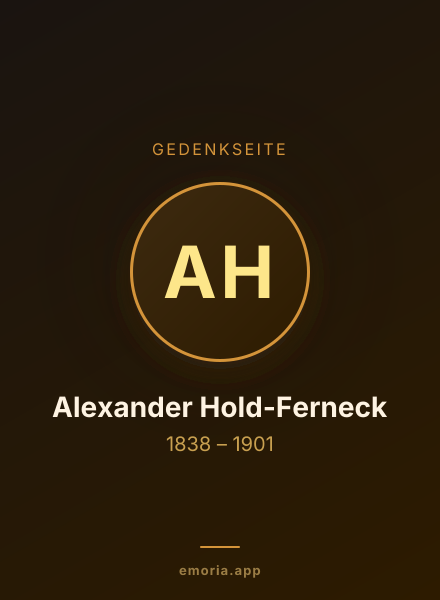 Gedenkportrait von Alexander Hold-Ferneck
