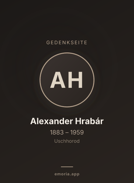 Gedenkportrait von Alexander Hrabár