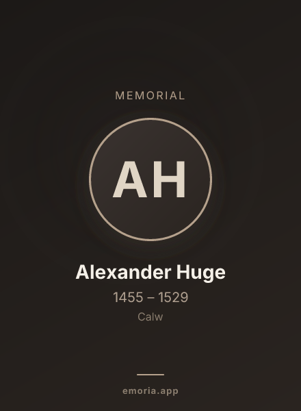 Memorial portrait of Alexander Huge