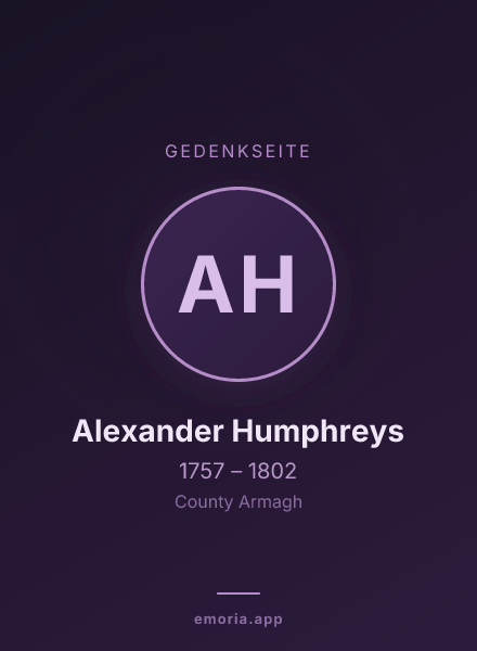 Gedenkportrait von Alexander Humphreys