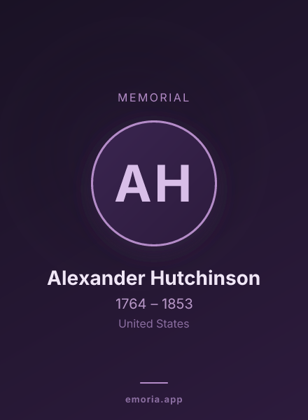Memorial portrait of Alexander Hutchinson