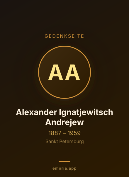 Gedenkportrait von Alexander Ignatjewitsch Andrejew
