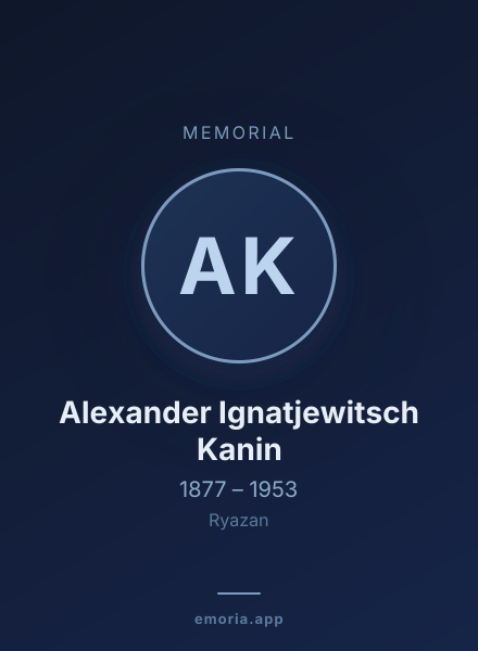 Memorial portrait of Alexander Ignatjewitsch Kanin