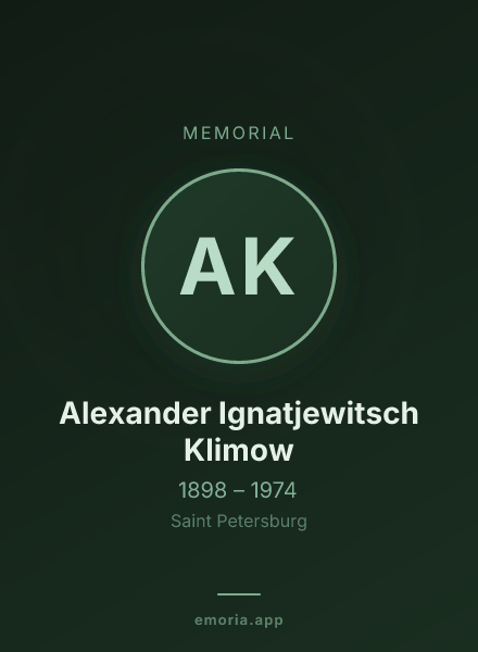 Memorial portrait of Alexander Ignatjewitsch Klimow