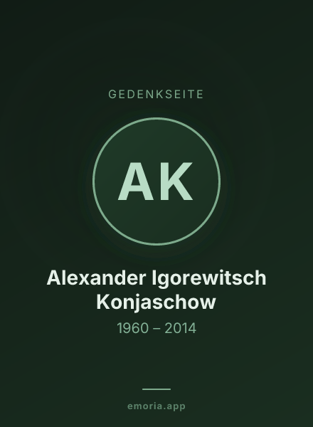 Gedenkportrait von Alexander Igorewitsch Konjaschow