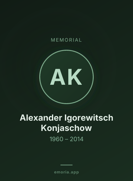 Memorial portrait of Alexander Igorewitsch Konjaschow
