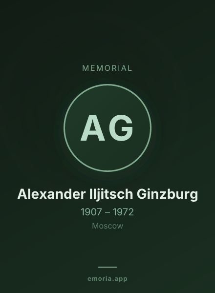 Memorial portrait of Alexander Iljitsch Ginzburg