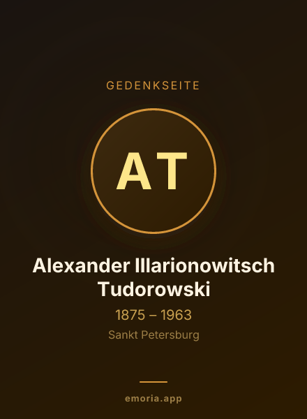 Gedenkportrait von Alexander Illarionowitsch Tudorowski