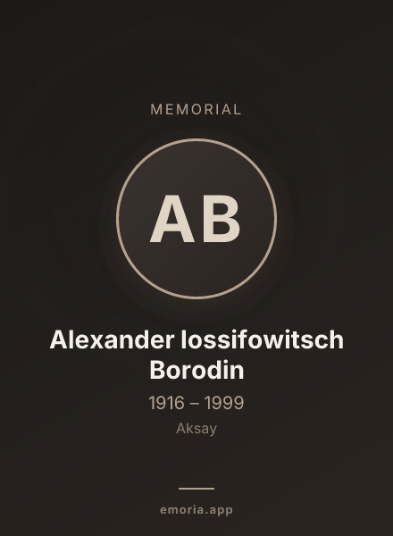 Memorial portrait of Alexander Iossifowitsch Borodin