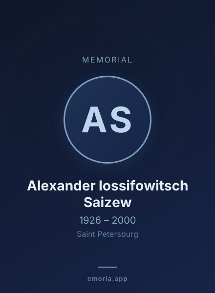 Memorial portrait of Alexander Iossifowitsch Saizew
