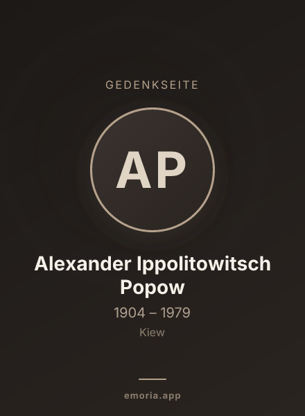 Gedenkportrait von Alexander Ippolitowitsch Popow
