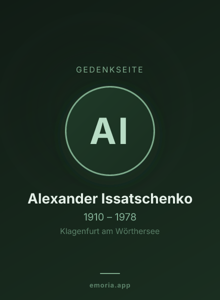 Gedenkportrait von Alexander Issatschenko