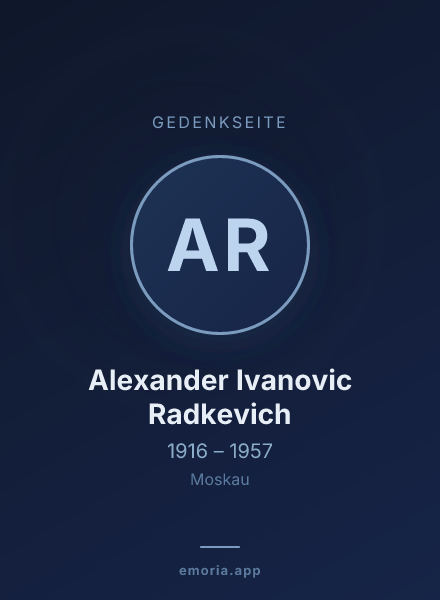 Gedenkportrait von Alexander Ivanovic Radkevich