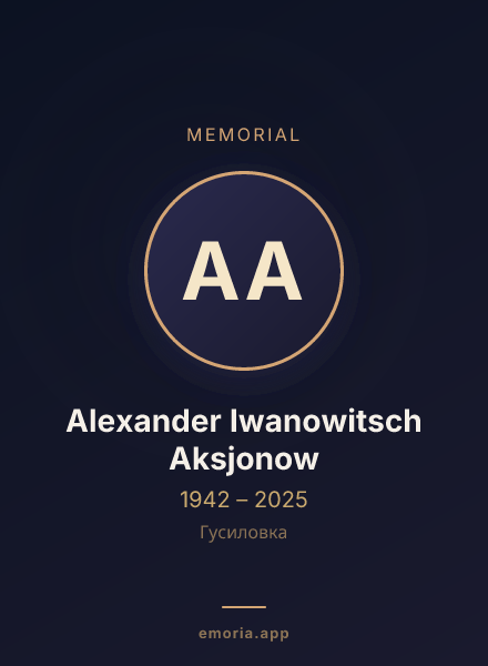 Memorial portrait of Alexander Iwanowitsch Aksjonow