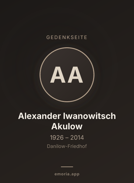 Gedenkportrait von Alexander Iwanowitsch Akulow
