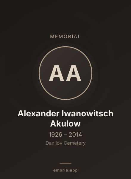Memorial portrait of Alexander Iwanowitsch Akulow