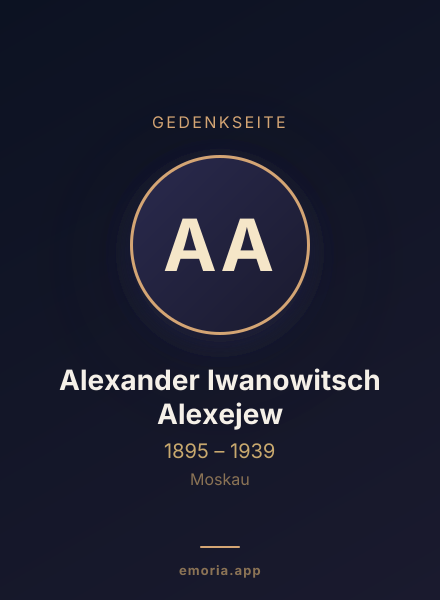 Gedenkportrait von Alexander Iwanowitsch Alexejew
