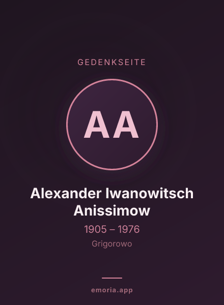 Gedenkportrait von Alexander Iwanowitsch Anissimow