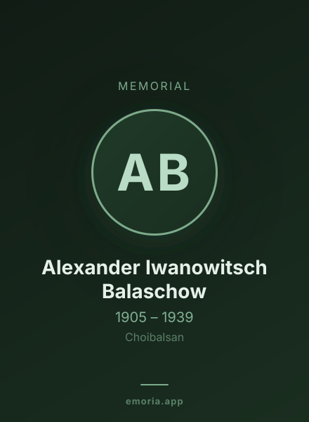 Memorial portrait of Alexander Iwanowitsch Balaschow