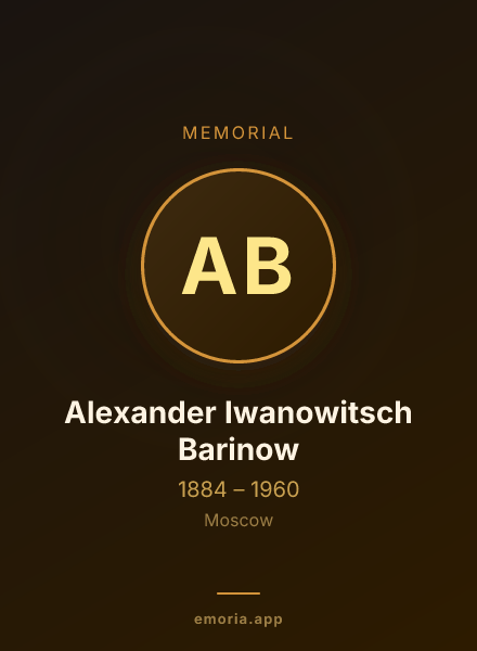 Memorial portrait of Alexander Iwanowitsch Barinow