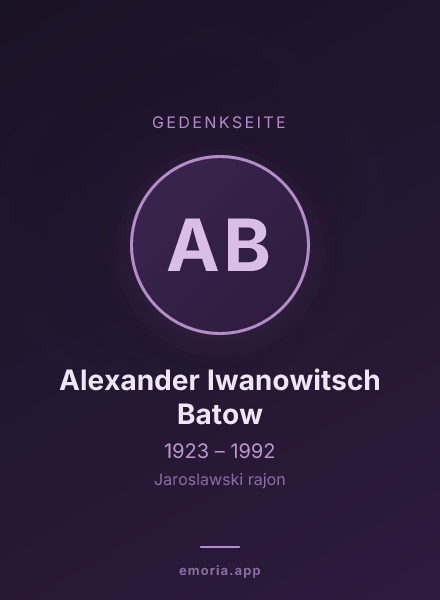 Gedenkportrait von Alexander Iwanowitsch Batow