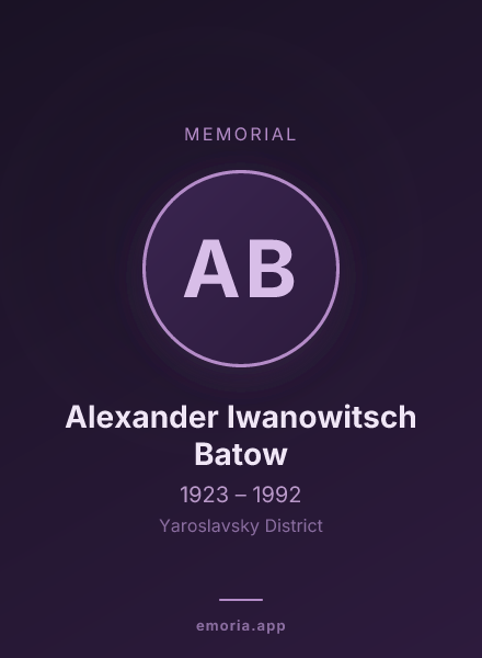 Memorial portrait of Alexander Iwanowitsch Batow