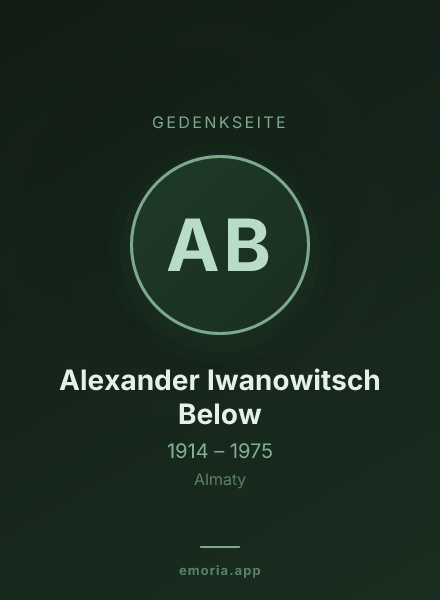 Gedenkportrait von Alexander Iwanowitsch Below