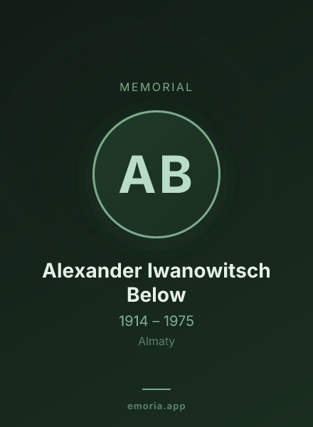 Memorial portrait of Alexander Iwanowitsch Below