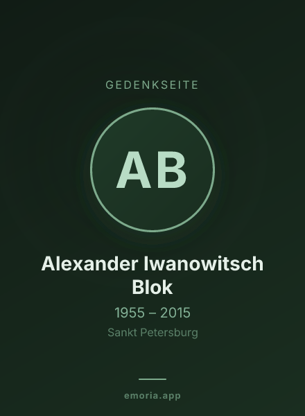 Gedenkportrait von Alexander Iwanowitsch Blok