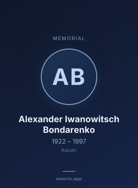 Memorial portrait of Alexander Iwanowitsch Bondarenko