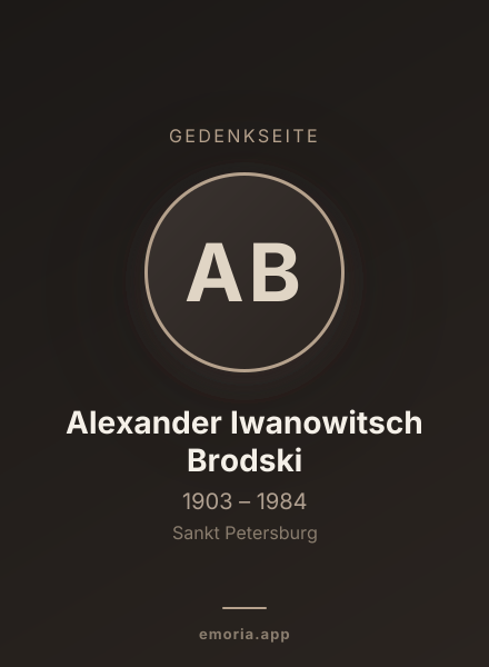 Gedenkportrait von Alexander Iwanowitsch Brodski